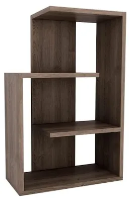 Bücherregal, Melamin-Spanplatte, Walnuss, 47x73x22 cm