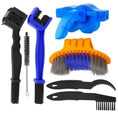 Imagen del producto de Elzusha - Kit de limpieza para bicicletas, de 7 piezas, con cepillos y limpiador de cadena