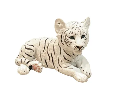 Produktbild von Tiger weiß Baby Kind Katze Tigerfigur Skulptur Deko Afrika Figur Statue Löwe