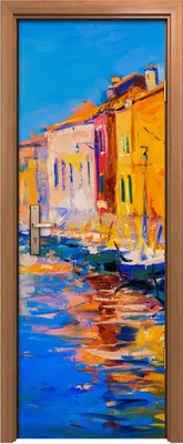 Produktbild von Türposter 70x200 cm Türaufkleber Türtapete Türfolie Klebefolie Venedig Italien Stadt Wasser boote