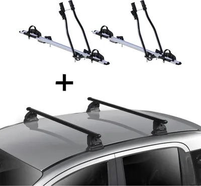Produktbild von 2x Fahrradträger SAGITTAR + Dachträger VDP EVO Stahl kompatibel mit für Fiat Qubo 3-5 Türer ab 2008