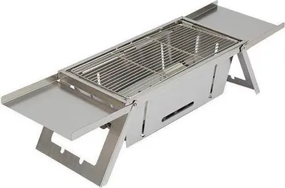 Image de Herzberg HG-04159 : Barbecue de table pliable en acier inoxydable