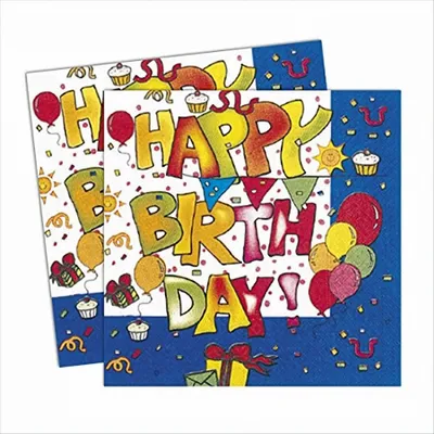 Produktbild von Kokliko Happy Birthday 2-lagige Papierservietten 20Stk 33x33cm
