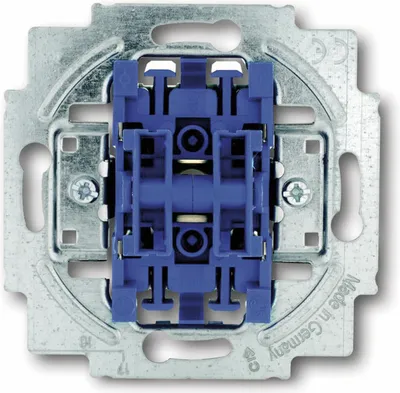 A close-up, top-down view of a single electrical switch component.