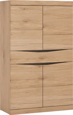Produktbild von Highboard mit Schubkasten SANFORD-129 in Eiche hell Nb., B/H/T: ca. 86/139/40 cm