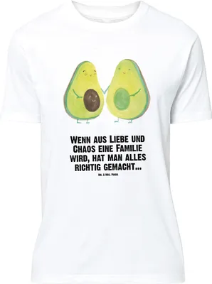 Produktbild von Mr. & Mrs. Panda Größe XL T-Shirt Avocado Pärchen - Weiß - Geschenk, Tshirt, Shirt, Avocados, mit Spruch, Schwangerschaft, Kinder, Familie