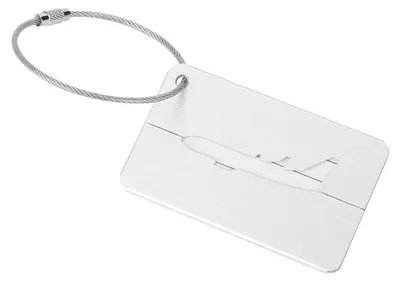 Produktbild von 5 Stücke Aluminiumlegierung Reisegepäck Gepäck Kofferanhänger ID-Kartenetikett (Silber)