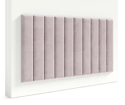 Produktbild von Polsterbett Vilde 180x200 mit Wandpaneelen 300 cm, Bettkasten, Samtbezug Piano 03 Creme, stabile Konstruktion