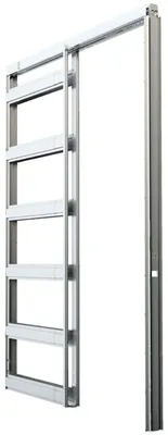 Produktbild von Dalsys Schiebetürsystem Einbausatz Trockenbau, flexible Höhe CW 75 Silber mit Führung, beidseitig gedämpfte Laufschiene, raumsparende Türinstallation