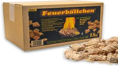 Productafbeelding van Aanstekerveerballen voor het aansteken van een kachel of open haard, 2,5 kg doos, ongeveer 200 stuks