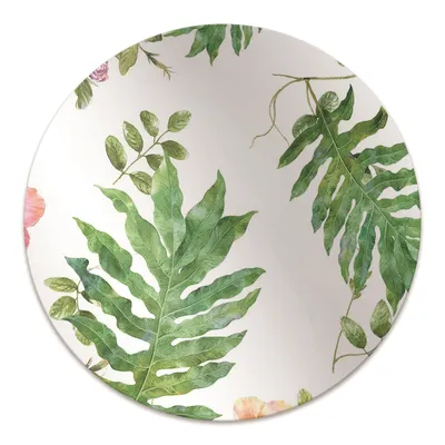 Produktbild von Rundmatte - Stuhlunterlage Bürostuhlunterlage - Rund Ø 100 cm - Bodenmatte - Fußmatte - Blätter und Blumen