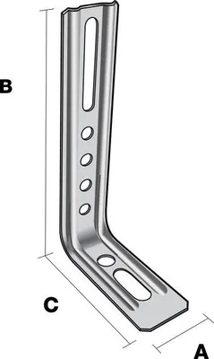 Image de Équerre nervurée droite SIMPSON - A30xB130xC71,5 - ép.1,5 mm - END130/1,5