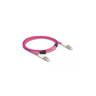 Productafbeelding van DELOCK 3 meter glasvezel netwerkkabel voor netwerkapparatuur, switch, mediaconverter - Tweede aansluiting: 1 x LC Duplex - LSZH - Violet