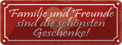 Produktbild von vianmo Blechschild 10x27 cm Familie und Freunde Geschenke