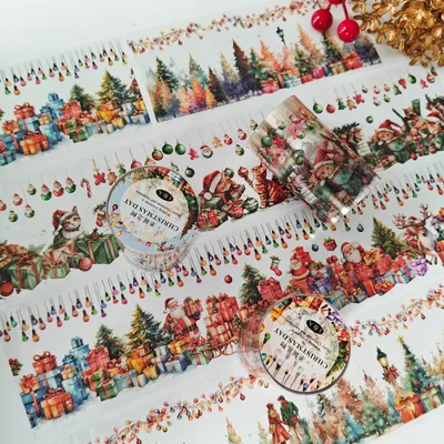 Produktbild von Washi-Tape-Aufkleber für Scrapbooking – 3 Rollen mit Weihnachtsmotiv