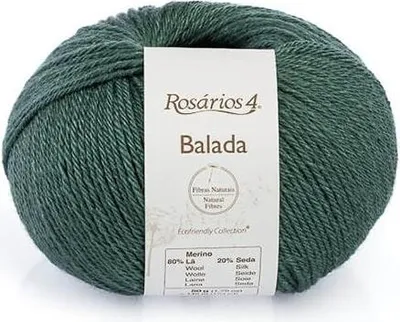 Produktbild von Rosarios 4 Wolle Balada 33/Grün: Weich & Leicht, Ideal für Pullover & Schals, 80% Wolle, 20% Seide