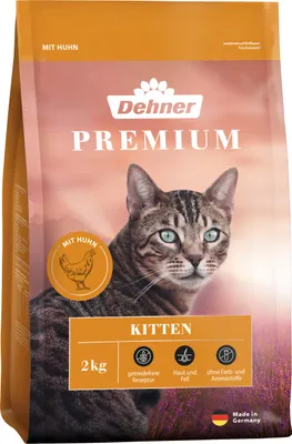 Produktbild von Dehner Premium Katzenfutter Kitten, Trockenfutter getreidefrei, für junge Katzen, Huhn, 2 kg