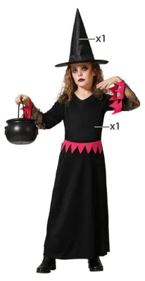 Produktbild von Atosa Hexenmädchen-kostüm Schwarz 5-6 Years Kinder Schwarz 5-6 Years