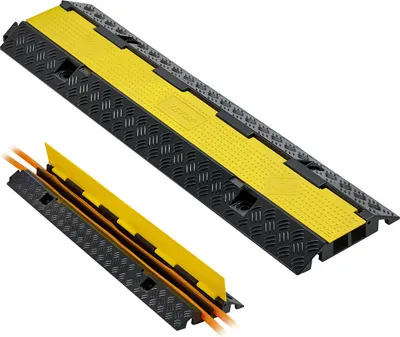 Produktbild von VEVOR 1005 mm Kabelbrücke, 9979 kg, 2-Kanal (32x31 mm) Überfahrschutz aus Gummi, Stolperschutz, Bodenabdeckungen, für Bereiche mit hoher Schwelle, Zuhause, Büro, Lager, 1 Stück