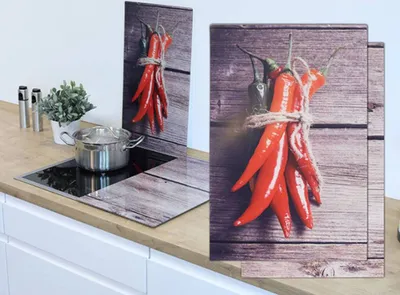 Immagine prodotto di HI 28013 Piastre di copertura per fornelli in 2 pezzi con motivo a peperoncino