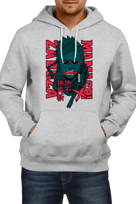 Obrázek produktu pro Pánská Mikina S Kapucí Japan Manga Comics Anime Naruto Momoichi Zabuza Var-027 Momoichi Zabuza, Man M / Vřesově šedá