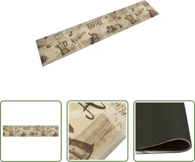 Immagine prodotto di The Living Store Tappeto da cucina lavabile Caffè Marrone 60x300 cm Velluto