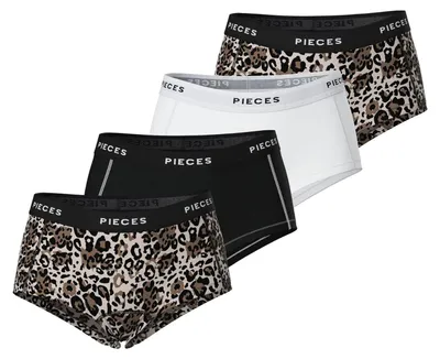 Image de Pieces shorty 4 pack pclogo lady boxer silver grey femmes