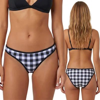 Produktbild von Schwarz-weiße Unterhose, Unterteil eines Badeanzugs, Damen-Slip, Schwimmbad, Strand, karierter Bikini L