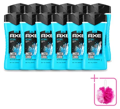 Produktbild von 12 x Axe Ice Chill 3-in-1 Duschgel - Menthol - 250 ml - Sparpackung - 12 Stücke