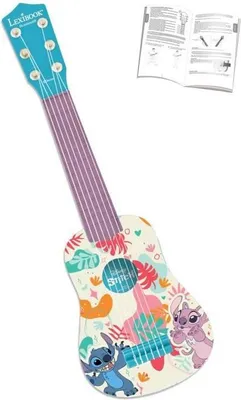 Image de Guitare pour Enfant Disney Stitch Lexibook, 6 Cordes Nylon, Plastique Léger, 53 cm, avec Guide d'Apprentissage, Dès 3 Ans
