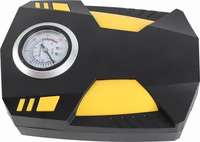 Image de Gonfleur de pneus Compresseur d'air portable Pompe à pneus rechargeable avec 3 buses Pompe à air électrique 12V pour voiture avec lumière LED pour voiture, motos, vélos et ballons