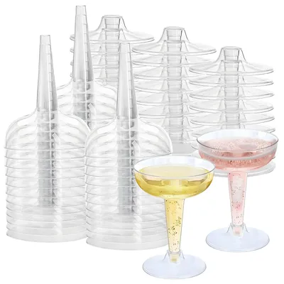 Kunststoff-Champagnegläser 130 ml, 25 Stück, transparent, bruchfest