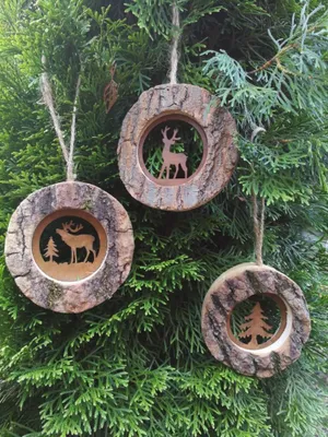 Produktbild von Edelrost-Holz 6er Set Dekohänger Waldleben