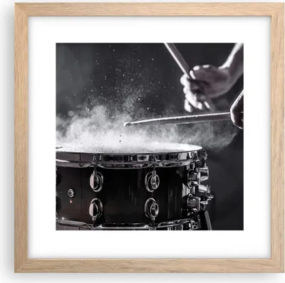 Produktbild von Gerahmtes Poster - Rahmen in heller Eiche - Trommel Staub Trommel - 30x30 cm - Wand Bild - Wanddeko - Wandbilder - Wandposter - Bilderrahmen - Bilder - Kunstdruck - Wandbild - P2NAC30x30-4313