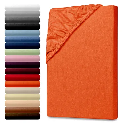 Produktbild von Jersey Spannbettlaken Spannbetttuch 90-100x190-200cm 100% Baumwolle Orange