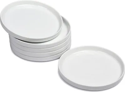 Produktbild von WishDeco Dessertteller Set Φ18cm Porzellan Weiß, 6er Pack