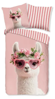 Productafbeelding van Pure Kinderdekbedovertrek "Moni" - Roze - (135x200 cm) - 100% Polyester