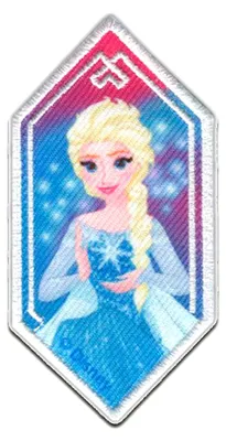 Produktbild von Disney © Frozen Die Eiskönigin Elsa 1 - Aufnäher, Bügelbild, Aufbügler, Applikationen, Patches, Flicken, Zum Aufbügeln, Größe: 8,5 x 4,2 cm