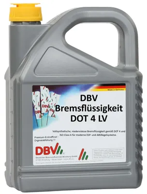 Produktbild von DBV-Bremsflüssigkeit DOT 4 LV 4 x 5-Liter-Kanne
