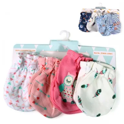 Produktbild von Cangaroo Babyhandschuhe Tibby 4er-Set Fäustlinge, 100% Baumwolle, ab Geburt rosa