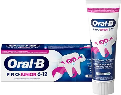Produktbild von Oral-B Pro Junior Zahnpasta zur frhzeitigen Kariesprophylaxe fr Kinder von 6-12 Jahren, 75 ml