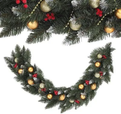 Productafbeelding van Famanu Decoratieve kerstkrans van kunststof, 110 cm - Kerstdecoratie voor in huis