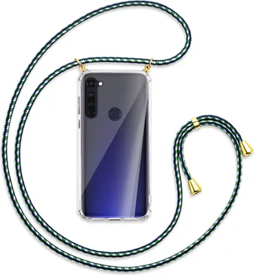 Produktbild von Handykette Backcover-Schutzhülle mit Band (Metall goldfarben) für Motorola Moto G Pro, G Stylus - grün/blau/weiß