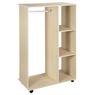 Image de HOMCOM Armoire penderie Armoire de Rangement Mobile Panneaux de Particules coloris chêne clair
