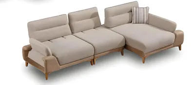 Immagine prodotto di Ecksofa L-Form Beige Stoff Modern Wohnzimmermöbel