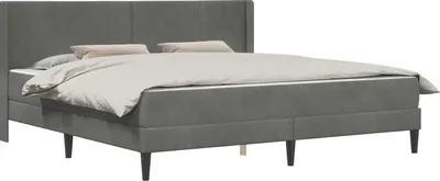 Produktbild von vidaXL Bettgestell mit Matratze Dunkelgrau 180 x 200 cm Samt