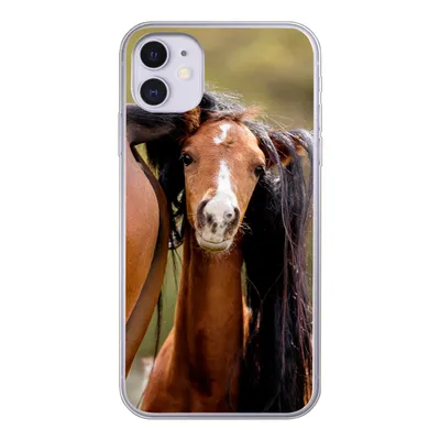 Produktbild von MuchoWow® Handyhülle Schutzhülle Hülle für iPhone 11 Pferde - Natur - Braun Silikon Softcase Handy Hülle - Handytasche