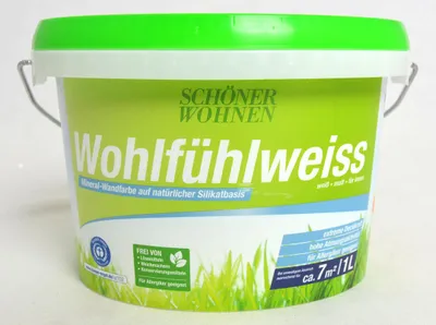 Produktbild von Mineral-Wandfarbe WohlfühlWeiss matt - für Allergiker geeignet - 1,0 l
