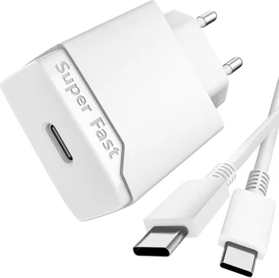 Productafbeelding van 25W USB-C oplader, snelladen, compatibel met Samsung Galaxy, kabel 1,5 meter