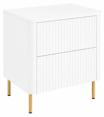 Zdjęcie produktu dla Szafka łazienkowa, 60 cm, biała, blat biały, nogi złote, wymiary: 60,8 x 44,2 x 65 cm, Obraz wygenerowany przez AI